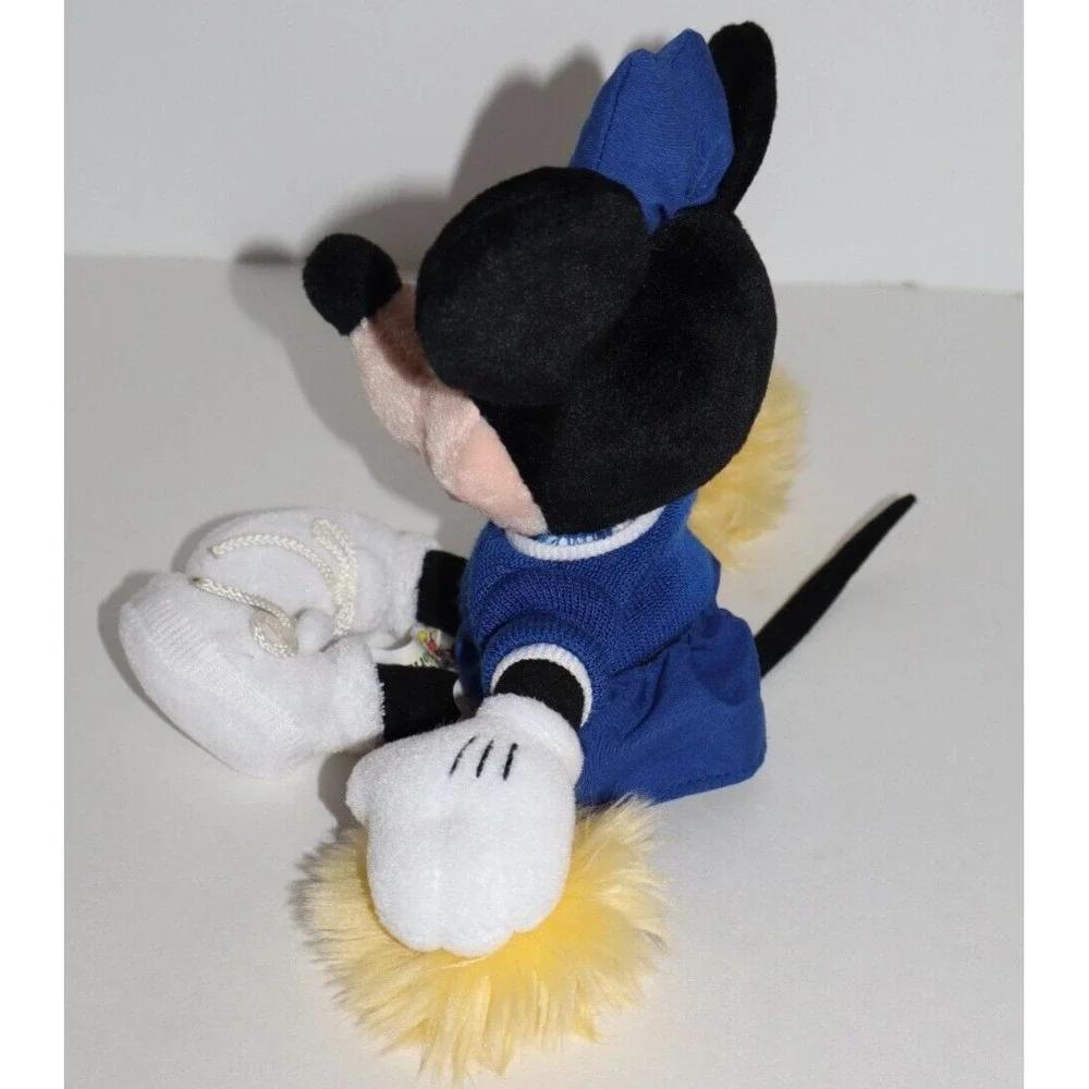 Walt Disney World Cheerleader Pom Poms Blue & Yellow Minnie Mouse Stuffed Plush